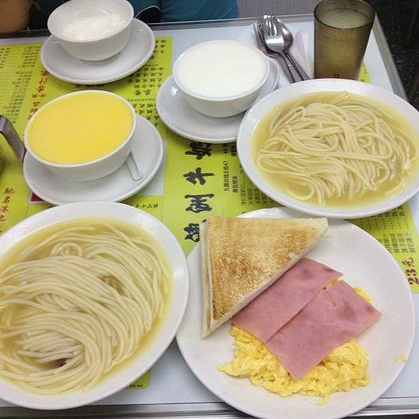 Scrambled eggs and milk custard at Australian Dairy Company