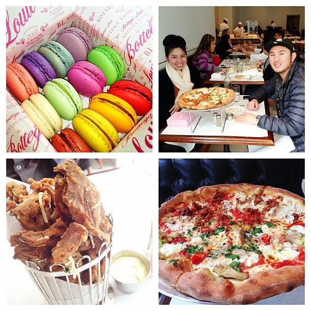 Macarons, pizza and portobello fries at Bottega Louie
