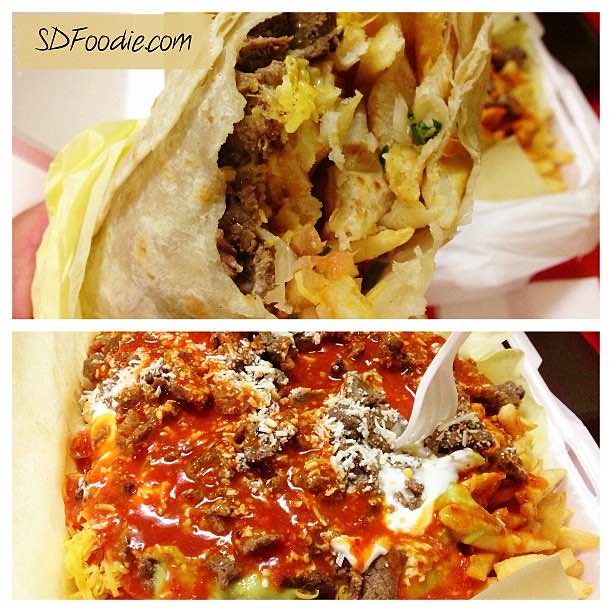 A California burrito and carne asada fries