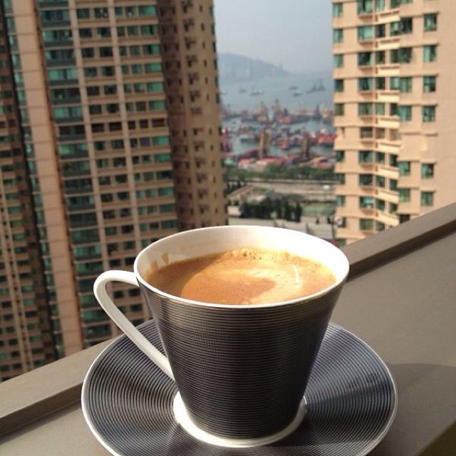 A morning triple-shot espresso in Hong Kong