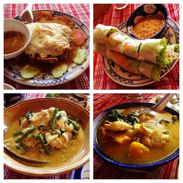 Curries and fresh rolls at Khmer Kitchen