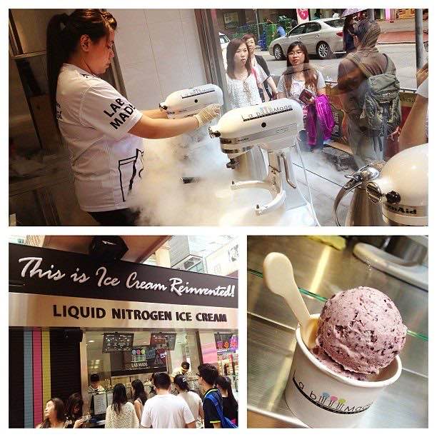 Liquid-nitrogen ice cream at Lab Made