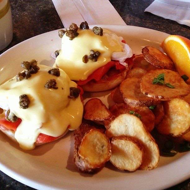 Smoked salmon benny in Langford
