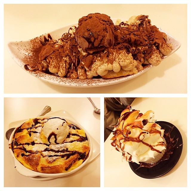 A late-night dessert spread in Hong Kong