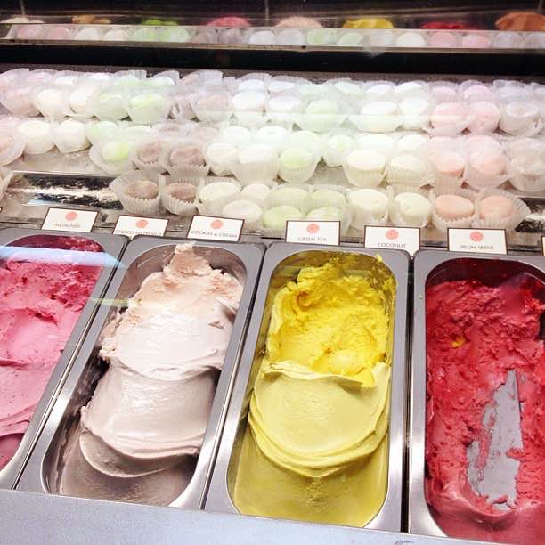 Gelato mochi at Mikawaya in Little Tokyo