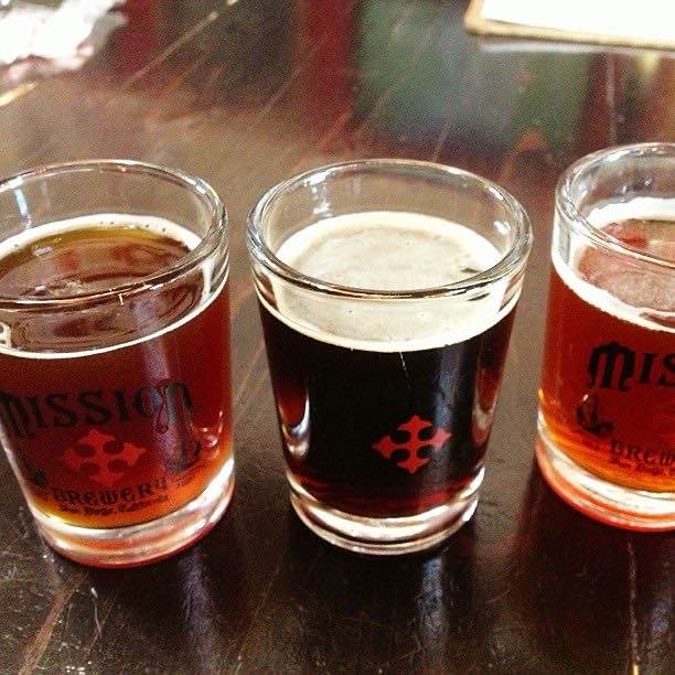 Tasters at Mission Brewery on the last day of 2012