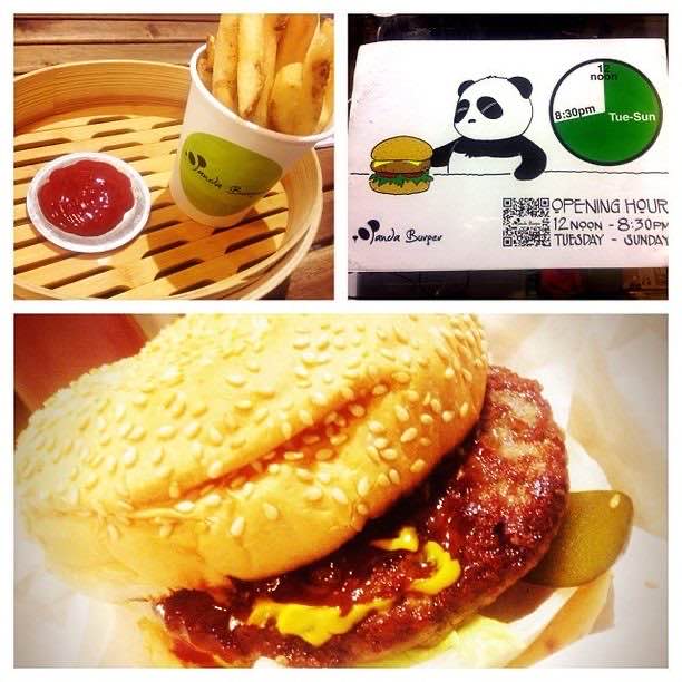 A lamb burger at Panda Burger