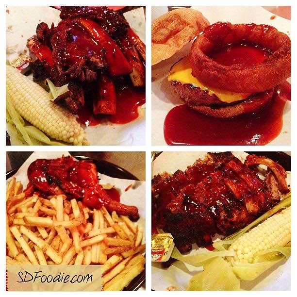 Ribs and a colossal onion ring at Phil’s BBQ