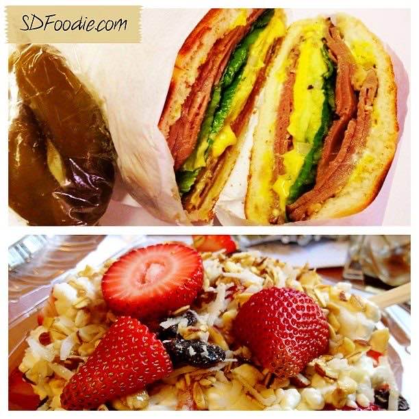 Roast beef torta and fruit salad at Señor Mango’s