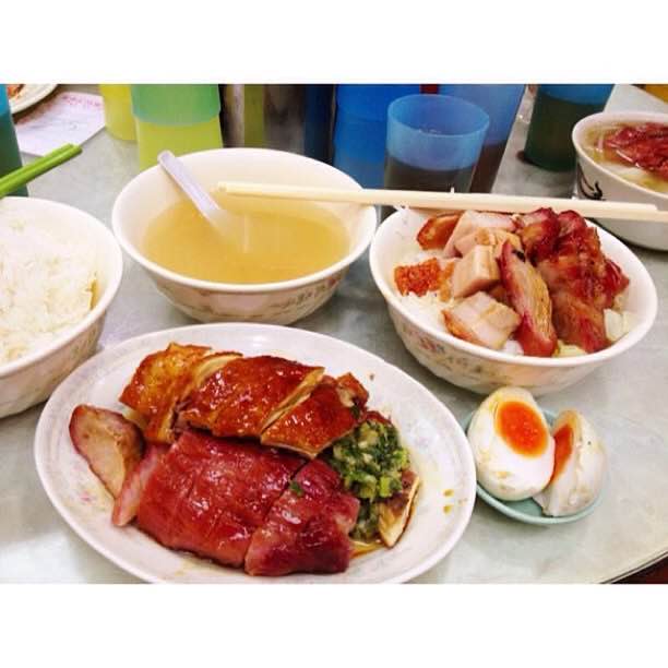 Three-treasure rice at an old-school siu mei shop