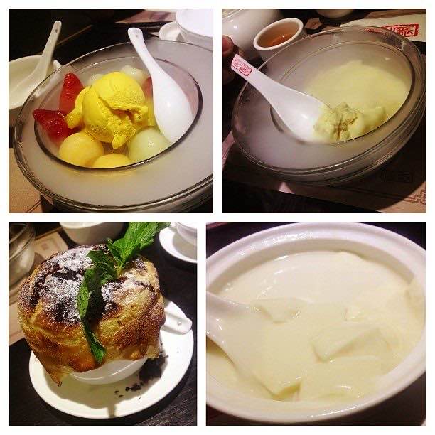 Tofu pudding and mango desserts at Sweet Dynasty