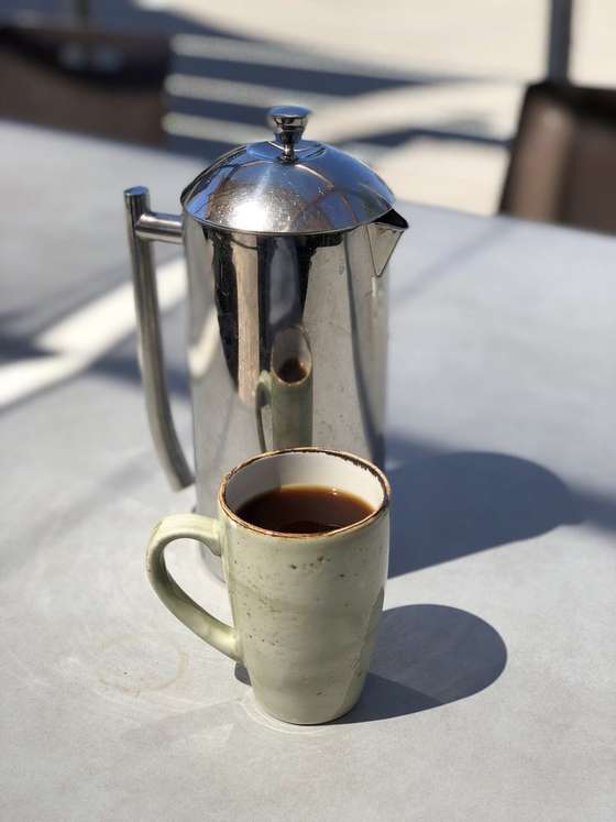 French press — Tender Greens photograph by Roger Ma