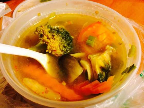 Vegetarian Tom Yum soup — Tuk Tuk One Thai Restaurant photograph by Roger Ma